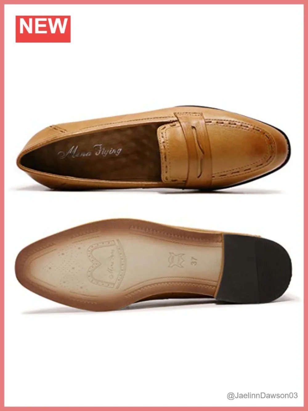 Handmade Leather Women's Penny Loafers Slip On Flats Office Shoes